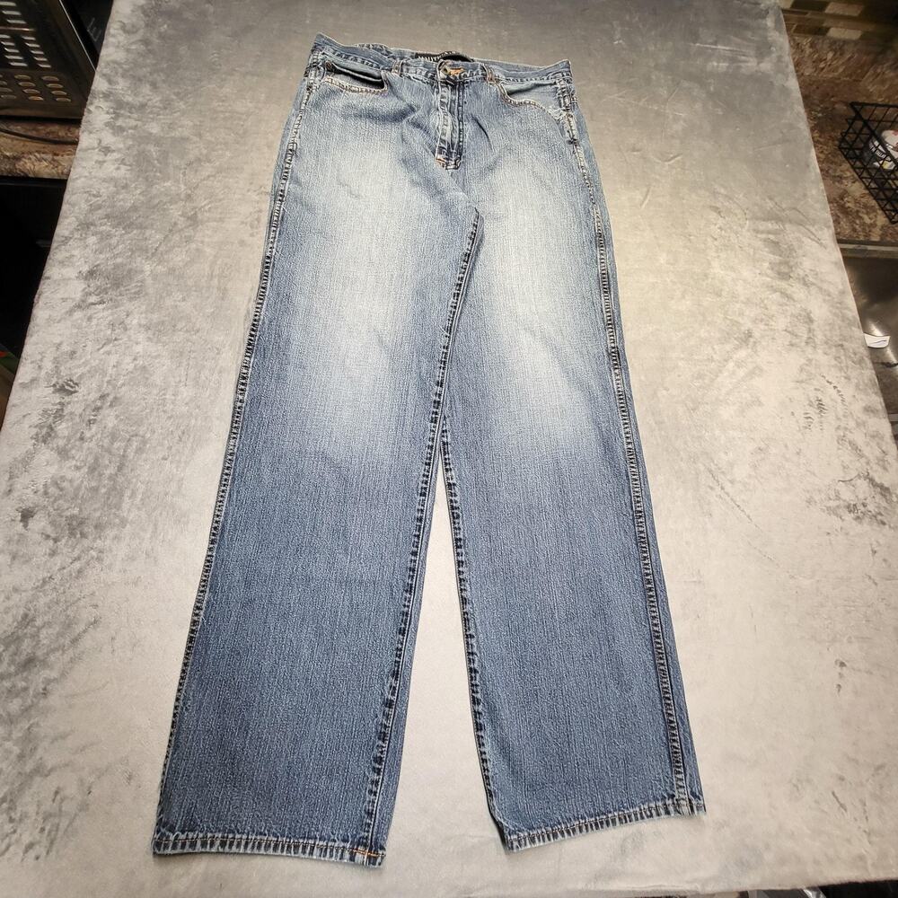 Nautica Jeans Jeans Mens 34x34 Blue Light Wash Straight Regular Denim Pockets